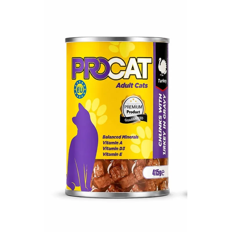 PROCAT - Pemium Turkey - Wet Food - Adult Cats - 415 G