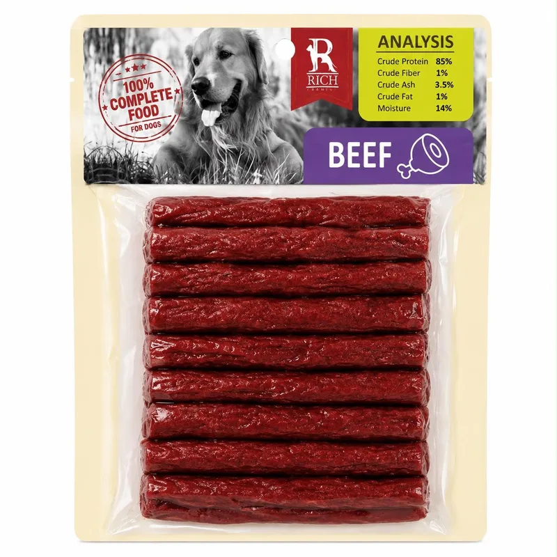Rich Bone - Beef Dog Treats - 10 Pieces - 100% Complete Food & High Protein