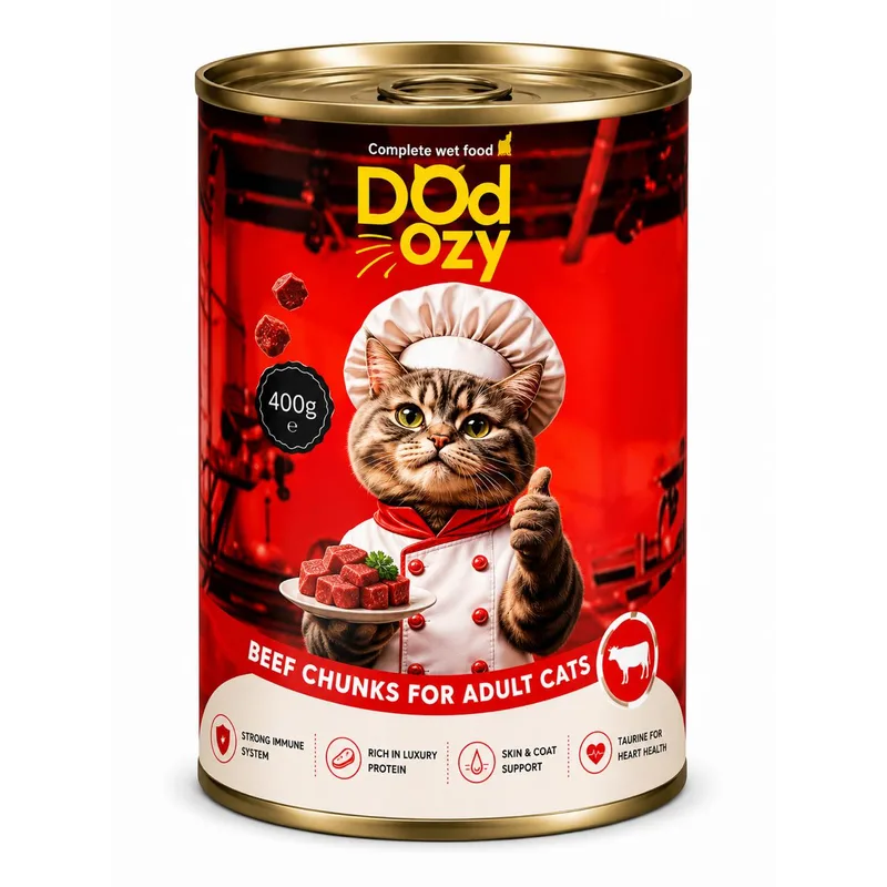 Doodzy - Beef Chunks - Adult Cats - Complete Wet Food - 400 G (Turkey)