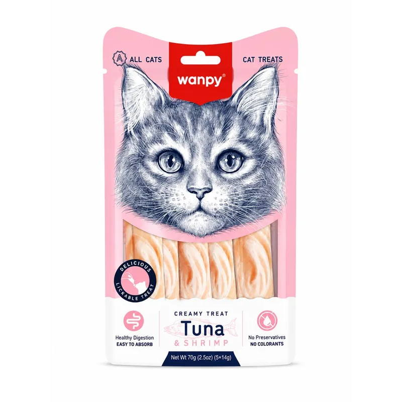 Wanpy - Creamy Treat - All Cats - Tuna & Shrimp - 5 Pack