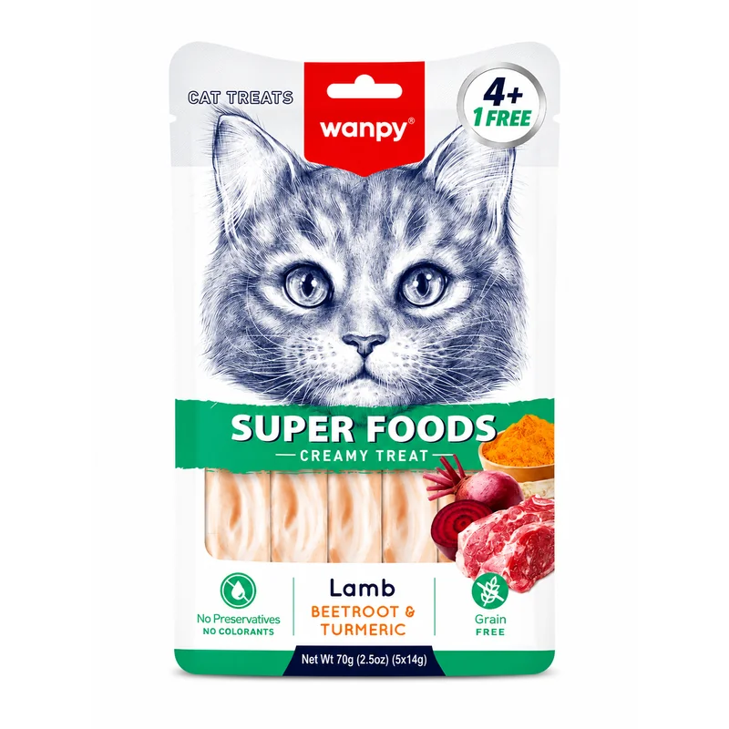 Wanpy - Super Foods Creamy Treat - Lamb, Beetroot & Turmeric - 5 Pack