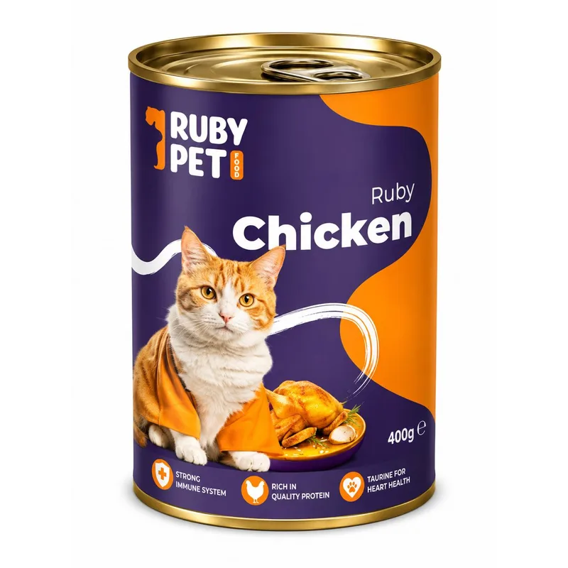 Ruby Pet - Chicken - Adult Cat - Wet Food - Taurine & Strong Immune - 400 G