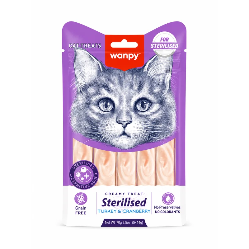 Wanpy - Creamy Treat - Sterilized - Turkey & Cranberry - 5 Pack